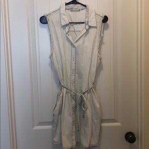 Faux Denim Button-up Dress